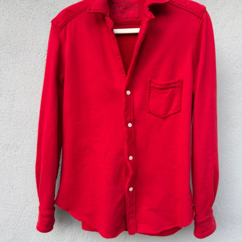 Red Frank & Eileen Cotton Triple Fleece Button Down Sweatshirt Shirt XS - Picture 3 of 8